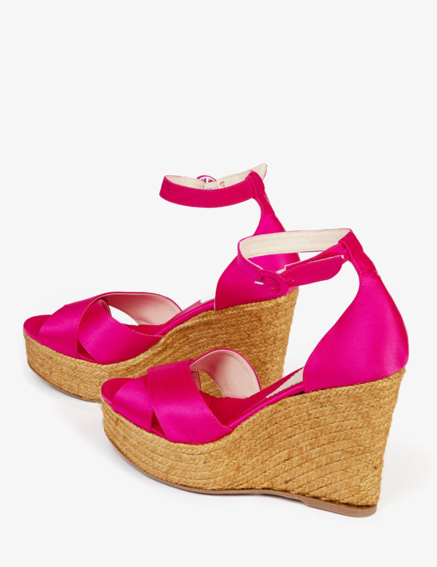 Hetre Alresford Hampshire Shoe Store Penelope Chilvers Fuchsia Zanzibar Satin Atelier Espadrille  