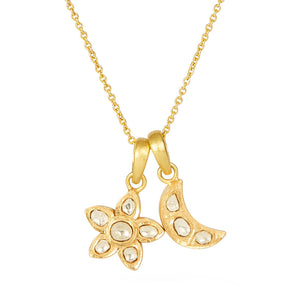 Hetre Alresford Hampshire Boutique Jewellery Sophie Theakston Polki Diamond Moon & Star Necklace  